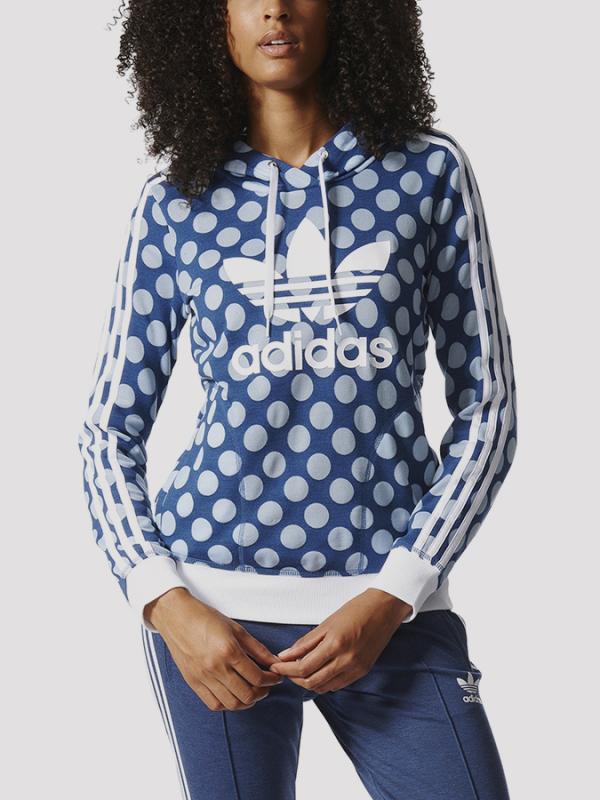 Mikina adidas Originals SLIM HOODIE Modrá