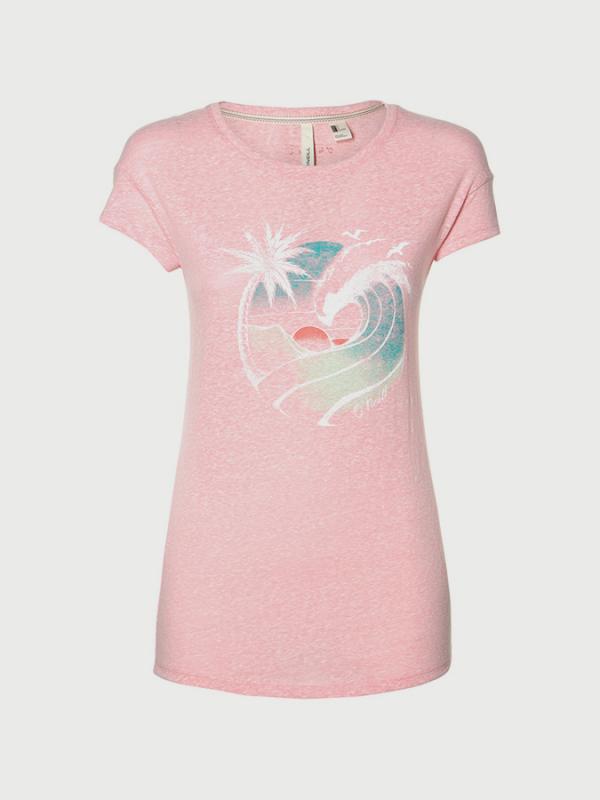 Tričko O´Neill Lw Oneill Waves T-Shirt Růžová