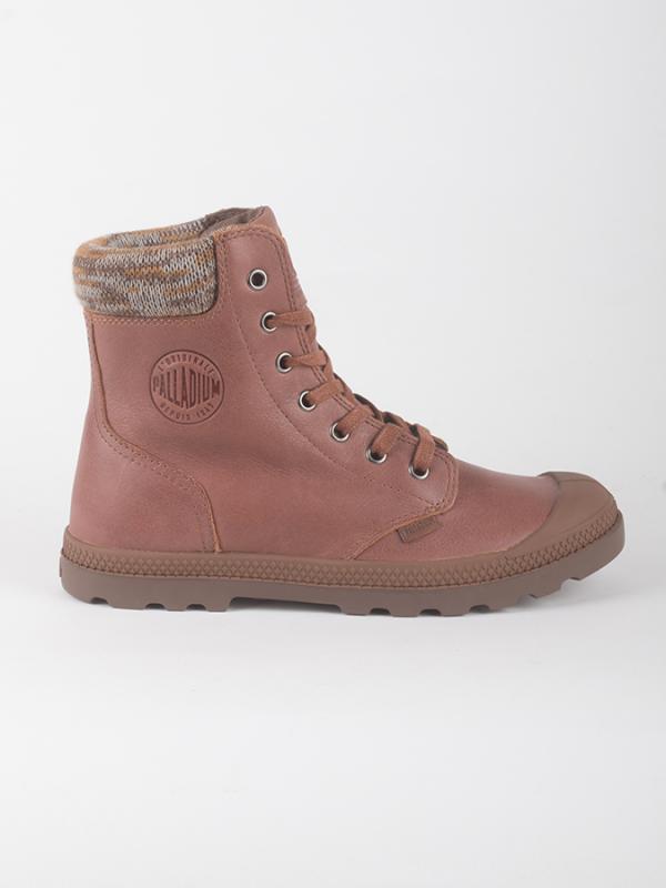 Boty Palladium Pampa Hi Knit Lp Sunrise/Carafe Červená