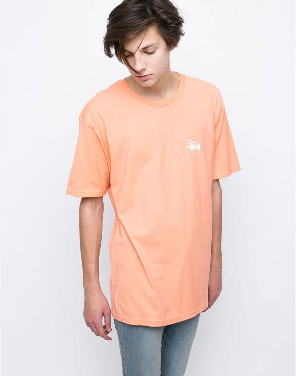 Logo tee Stussy Basic salmon