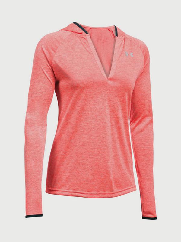 Mikina Under Armour Tech LS Hoody - Twist Červená