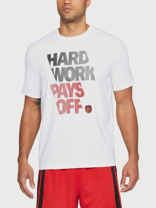 Tričko Under Armour Bball Hard Work SS Bílá