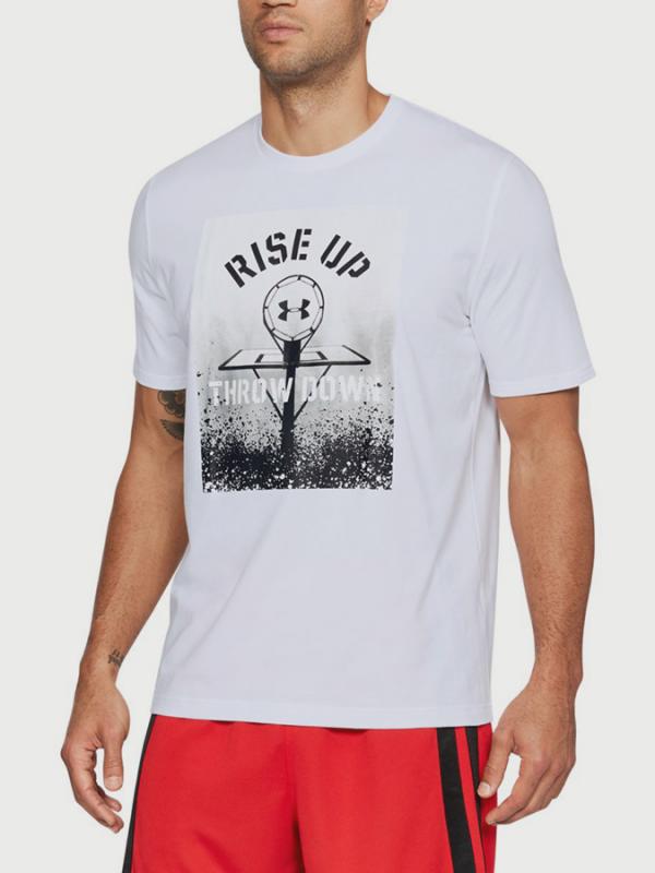 Tričko Under Armour Bball Rise Up Throw Down Bílá