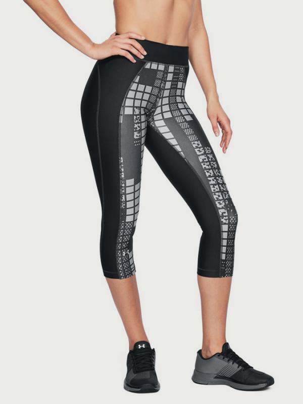 Kompresní legíny Under Armour Heatgear Print Capri Černá