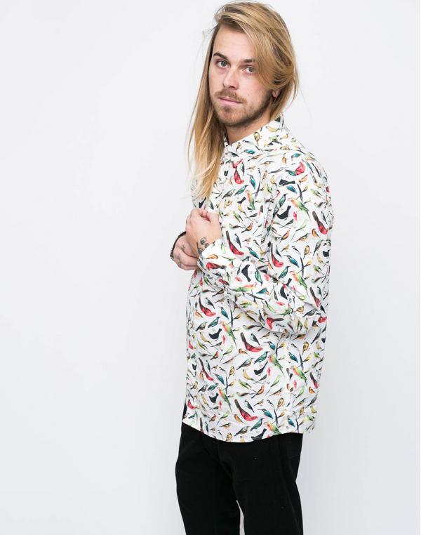 Dedicated Poplin Birds White XL