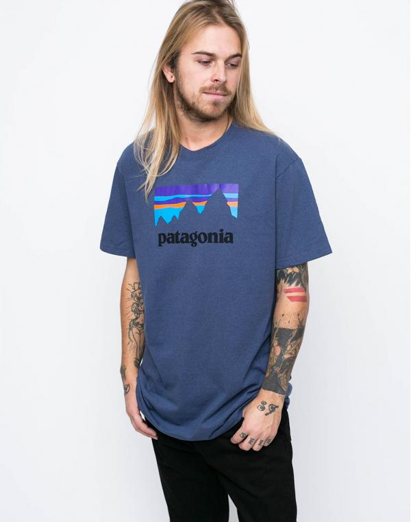 Patagonia Shop Sticker Responsibili-Tee Dolomite Blue M