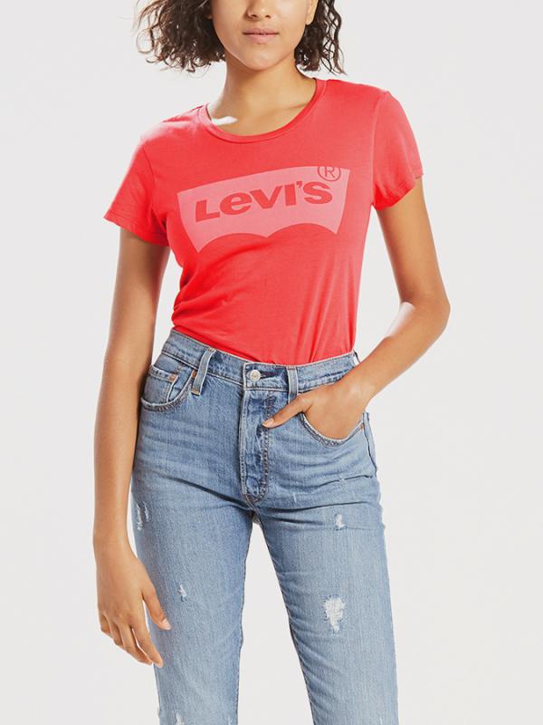 Tričko LEVI'S The Perfect Tee Better Housemark Pfd Po Červená