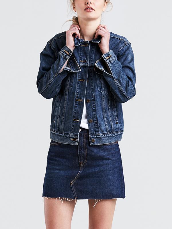 Bunda LEVI'S Exboyfriend Trucker Stoop Culture Modrá