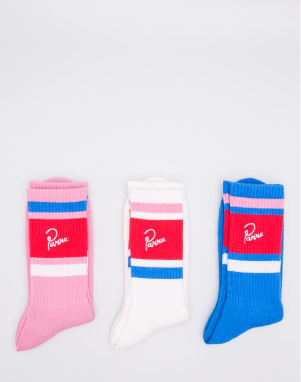by Parra Crew 3 Pack White Pink Blue 41-45