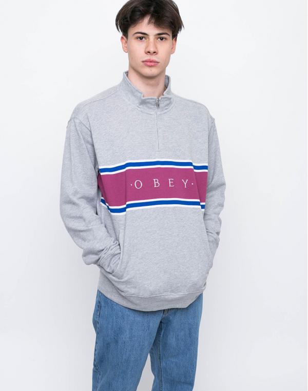 Obey PALISADE MOCK Heather Grey XL