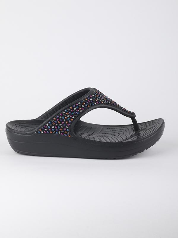 Žabky Crocs Sloane Embellished Flip Černá