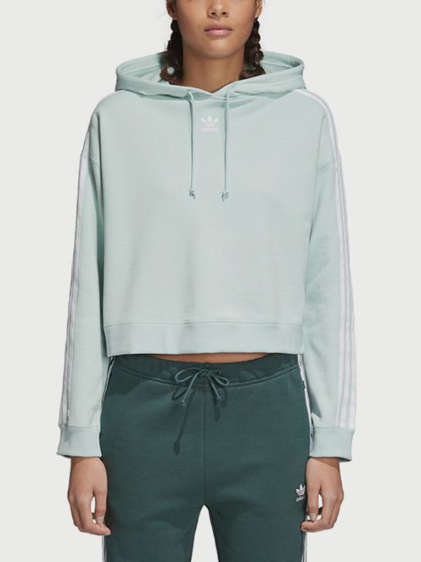 Mikina adidas Originals Cropped Hoodie Modrá