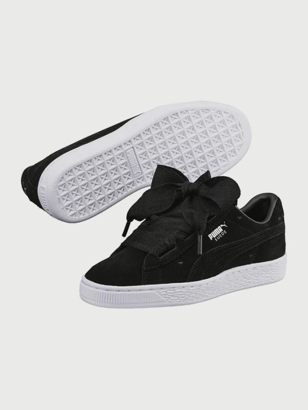 Boty Puma Suede Heart Valentine Jr Černá