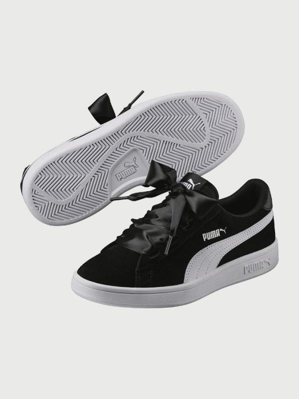 Boty Puma Smash v2 Ribbon Jr Černá