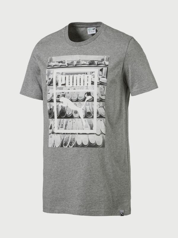 Tričko Puma Photoprint Shoes Tee Šedá