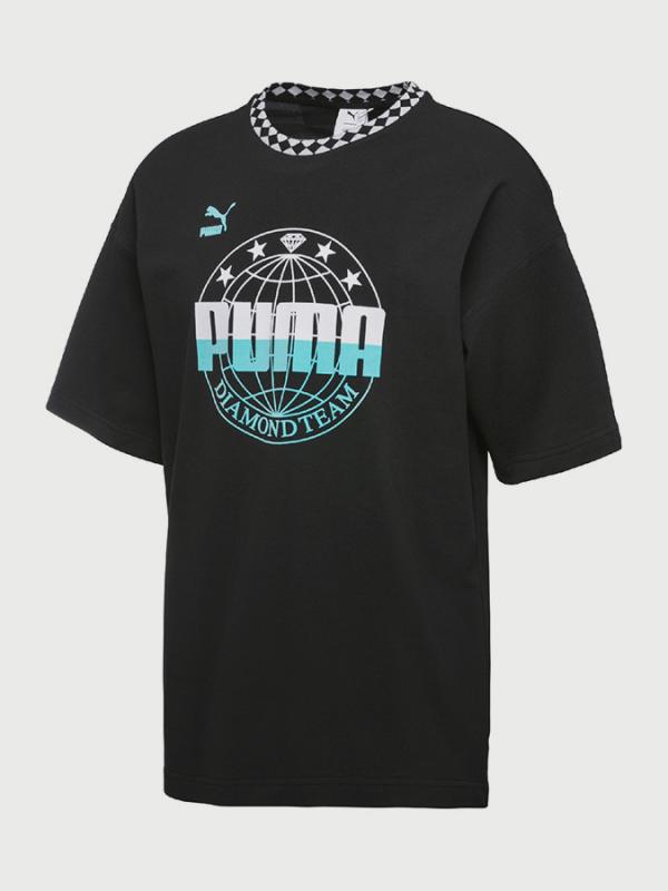 Tričko Puma x DIAMOND Oversize Tee Černá
