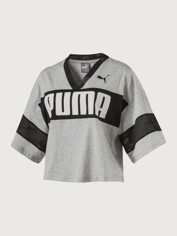 Tričko Puma URBAN SPORTS Cropped Tee Šedá