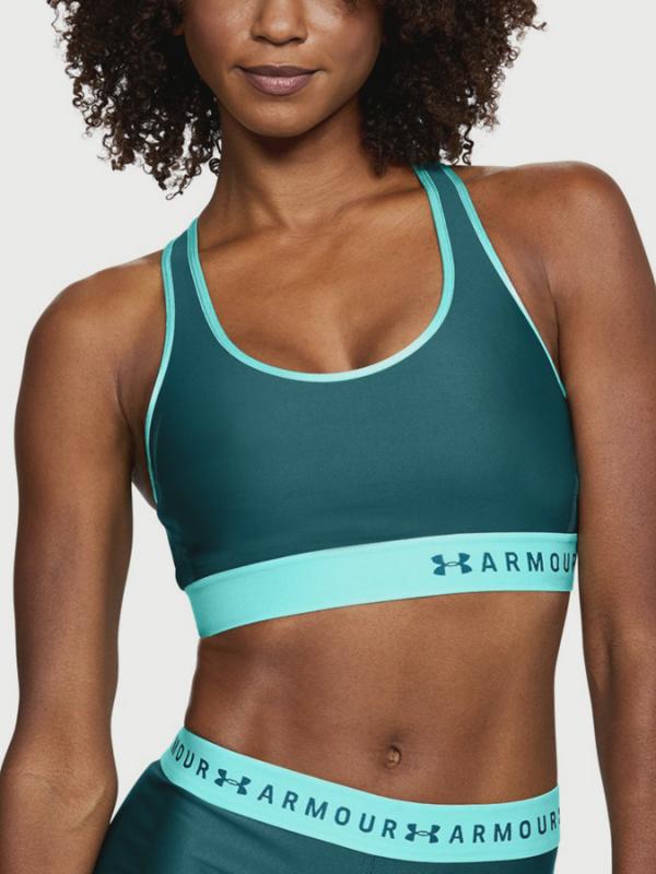 Kompresní podprsenka Under Armour Mid Keyhole Zelená