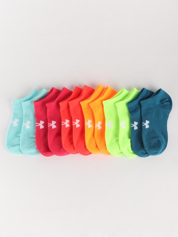 Ponožky Under Armour Girls Solid 6 Pack Noshow Barevná