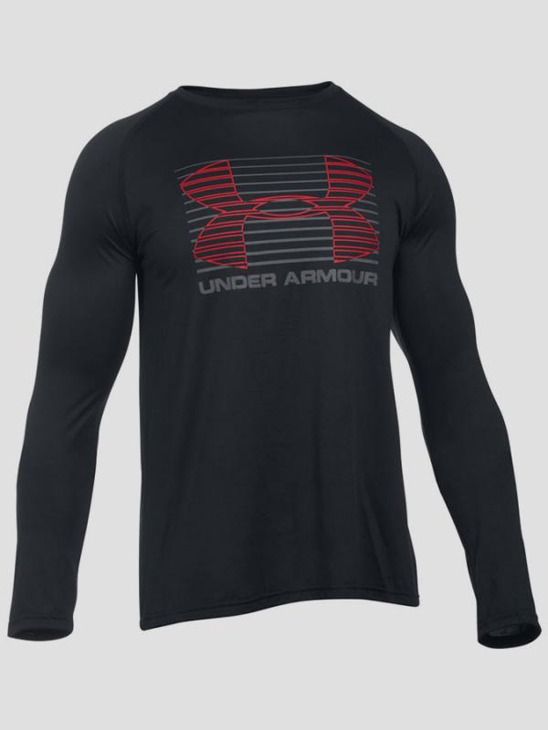 Tričko Under Armour Heatgear Tech Rise Up Sportstyle LS T Černá