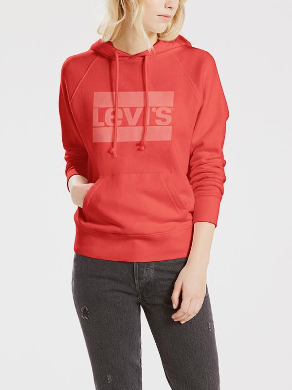 Mikina LEVI'S Graphic Sport Hoodie Fleece Sportswear Červená