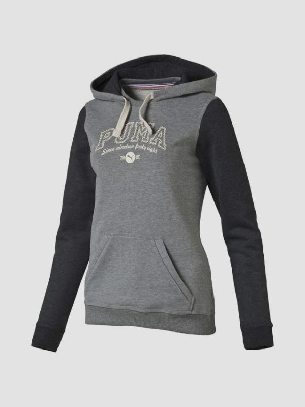 Mikina Puma STYLE ATHL Hoodie W Šedá