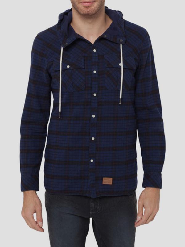Košile O´Neill LM VIOLATOR HOODED FLANNEL Modrá