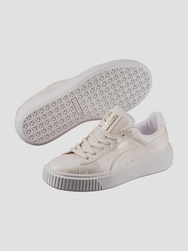Boty Puma Basket Platform Patent Wn s Oatmeal-Oatm Šedá