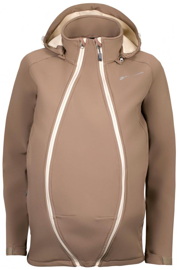 ALPINE PRO STRAITA ŽLUTÁ / HNĚDÁ Těhotenská bunda XS