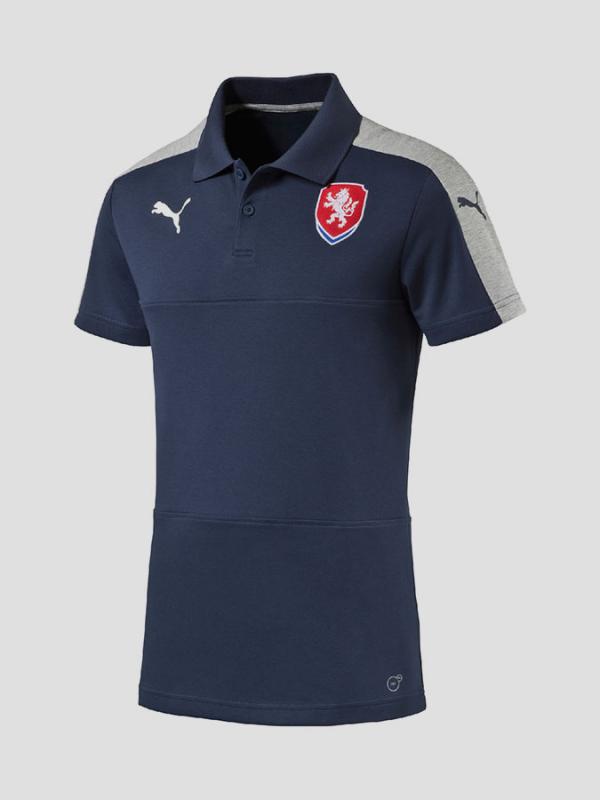 Tričko Puma Czech Republic Casuals Polo dark denim-l Modrá