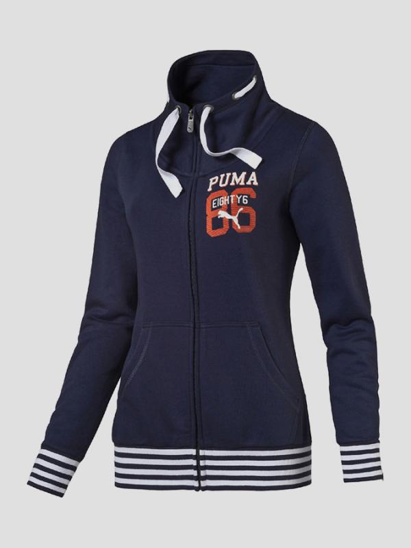 Mikina Puma STYLE ATHL Sweat Jacket W peacoat Modrá