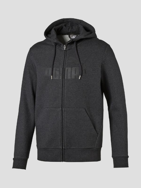 Mikina Puma ESS No.1 FZ Hoody, FL Dark Gray Heather Černá