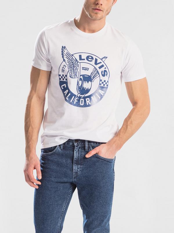 Tričko LEVI'S Graphic Setin Neck 2 Moto Circle White Bílá
