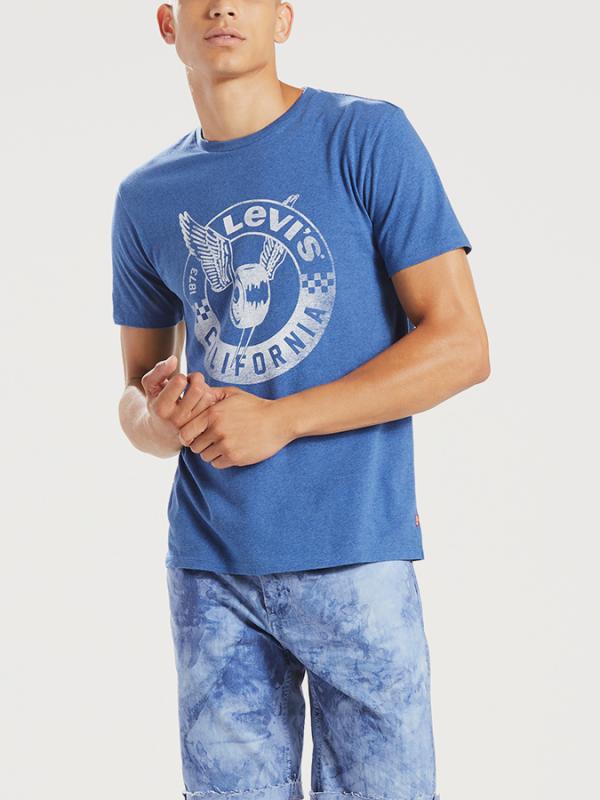 Tričko LEVI'S Graphic Setin Neck 2 Moto Circle True Modrá