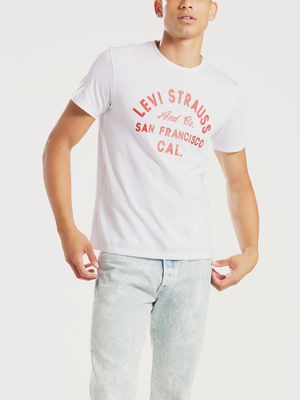 Tričko LEVI'S Graphic Setin Neck 2 LEVI'S Arched Type Bílá