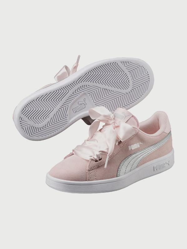 Boty Puma Smash v2 Ribbon Jr Růžová