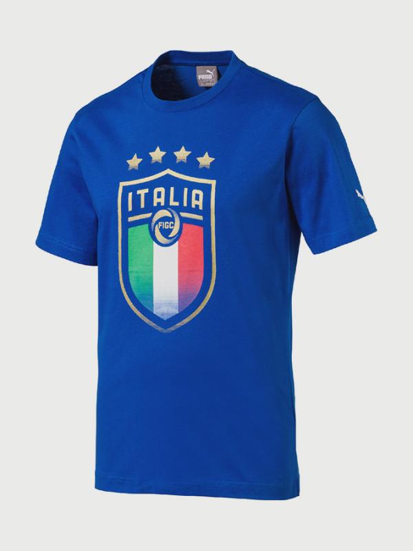 Tričko Puma FIGC Italia Badge Tee Modrá