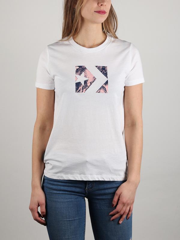 Tričko Converse Star Chvrn Feather Print Tee Bílá