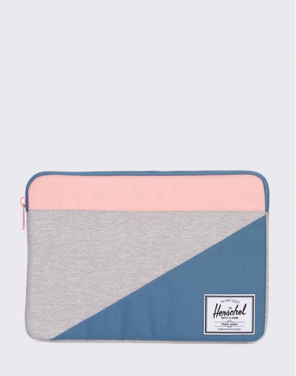 Herschel Supply Anchor Sleeve for 13 inch Macbook Light Grey Crosshatch/Aegean Blue/Peach