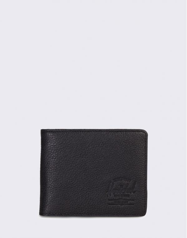 Herschel Supply Hank Leather RFID Black Pebbled Leather