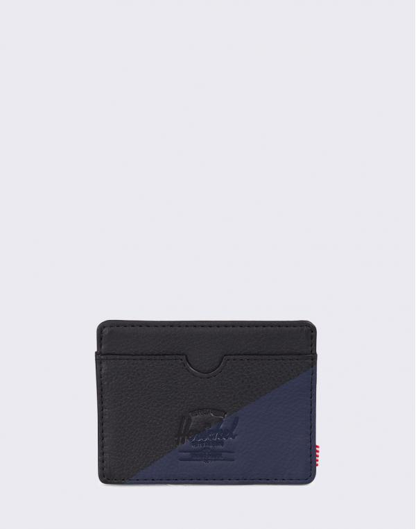 Herschel Supply Charlie Leather RFID Black/Peacoat