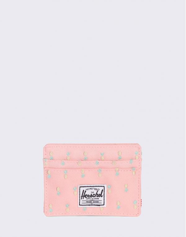 Herschel Supply Charlie RFID Peach Pineapple Embroidery