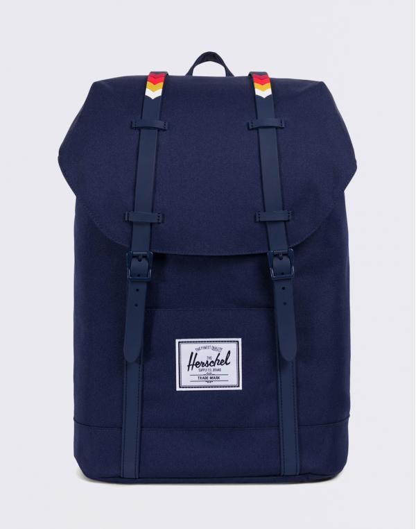Herschel Supply Retreat Peacoat/Rainbow Chevron Rubber