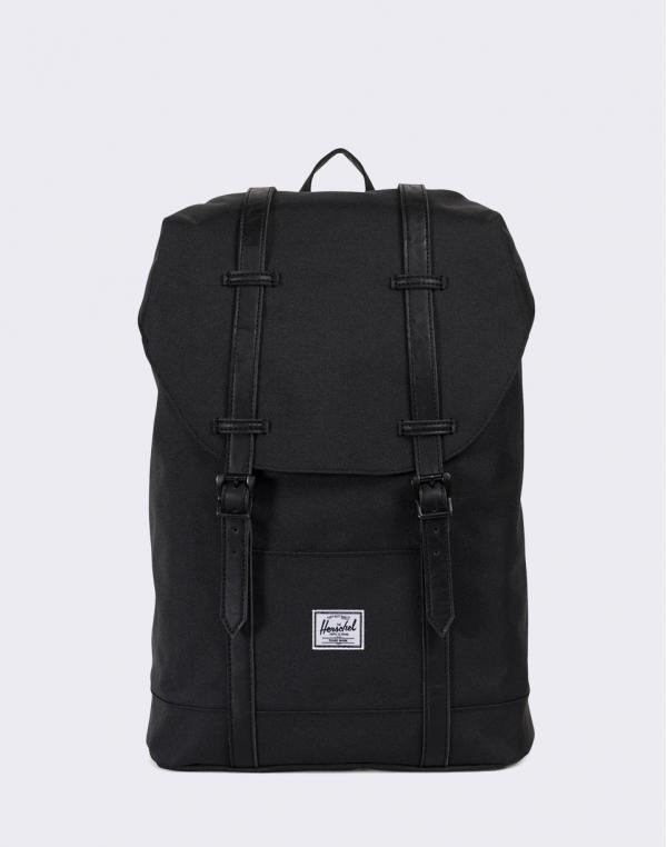 Herschel Supply Retreat Mid-Volume Black/Black Synthetic Leather