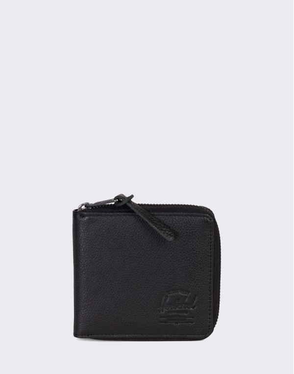 Herschel Supply Walt Leather RFID Black Pebbled Leather