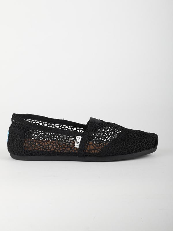 Boty Toms Black Moroccan Crochet Wm Alpr Esp Černá