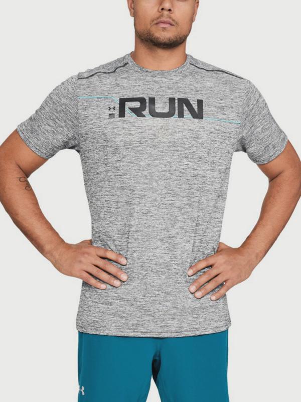 Tričko Under Armour Run Front Graphic SS Šedá