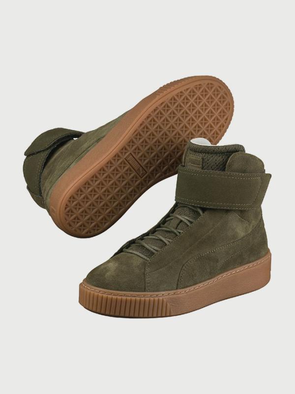Boty Puma Platform Mid Ow Wn S Olive Night-Olive Zelená