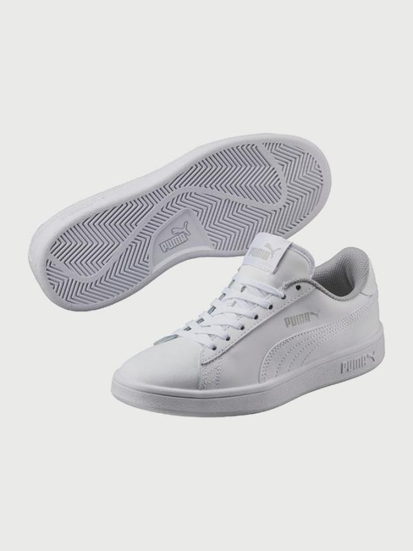 Boty Puma Smash v2 L Jr Bílá
