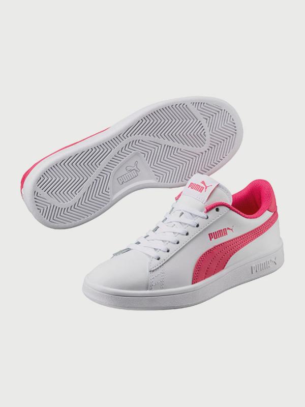 Boty Puma Smash v2 L Jr Bílá